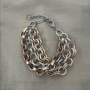 Sabika Gold and Silver Chain Bracelet